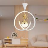 Mengü Tekli Beyaz Gold Ledi Modern Oturma Odası, Koridor, Salon Led Avize