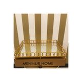 MENNUR HOME Sunumluk Aynalı Halka Tepsi Lüx Gold Sunum Tepsis