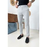 MENOFOURSWEAR Erkek Regular-Fit Premium Kalite Old Money Kumaş Pantolon Açık Gri