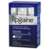 Men's Rogaine 5% Minoxidil Topical Aerosol Hair Regrowth Treatment Foam, 3 Month Supply Each Can 2.11 Ounce 60 Gram