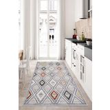 MENTEŞ HOME MENTEŞ Yıkanabilir Kaymaz Taban Leke Tutmaz Modern Mutfak Halı Yolluk GRİ HALI