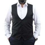 Mento Regalo Erkek Yelek U Yaka Cepken Siyah 50161 - 2XL