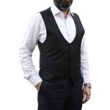Mento Regalo Erkek Yelek U Yaka Cepken Siyah 50161