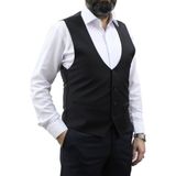 Mentor Regalo Mento Regalo Erkek Yelek U Yaka Cepken Siyah 50161