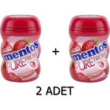 Mentos Pure Fresh Çilek Aromalı Sakız - Şekersiz(Tatlandırıcılı) 60G (2 Adet) - 60 gr