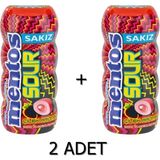 Mentos Sour Çilek Aromalı Şekersiz-Tatlandırıcılı Ekşi Draje Sakız 30G (2 Adet) - 30 gr
