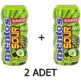 Mentos Sour Yeşil Elma Aromalı Şekersiz-Tatlandırıcılı Ekşi Draje Sakız 30G (2 Adet) - 30 gr