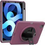 Mentra Online Apple iPad 2022 10.9 (10.nesil) Kılıf Hand Strap Tablet Kılıfı - Mürdüm