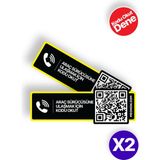 MEO 2'li Paket - Numarasız Numaratör - QR Kodlu Araç Numaratörü - Araç İçi Park Telefon Numarası (Yatay Etiket)