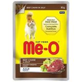 Meo Adult Jöle Biftekli Yetişkin Konserve Kedi Maması 80 gr - 1 kg