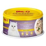 Meo Delite Tahılsız Jöleli Ton Balıklı ve Tavuklu Yetişkin Konserve Kedi Maması 80 gr - 1 kg