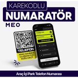 MEO Numarasız Numaratör - QR Kodlu Araç Numaratörü - Araç İçi Park Telefon Numarası (Dikey Etiket)