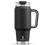 Meoky 32oz Saplı Bardak, Kapaklı ve Pipetli Yalıtımlı Bardak, Paslanmaz Çelik Seyahat Kupası, 24 Saat Soğuk Tutar,%100 Sızdırmaz, Araba Bardak Tutacağına Uyar (Gece)