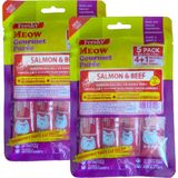 Meow Gourmet Krema Kedi Ödülü, Dana Etli ve Somonlu, Tahılsız, 5 Tüp Içeren 60 Gramlık Paket - 2'li Set
