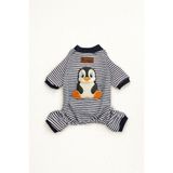 meowuf Küçük Ve Orta Irk Köpekler Için Lacivert Penguen Penye Köpek Tulumu