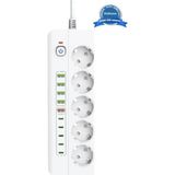 Mepa 3500W Akım Korumalı 5’li Grup Priz: 5x USB + 5x Type-C Çıkışlı (2 Metre) Najmaddin - Renkli