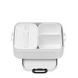 Mepal Bento beslenme kutusu Take A Break beyaz midi – bölmeli beslenme kutusu, 4 tereyağı ekmeği için uygundur, TPE/pp/abs, 0 mm