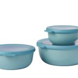 Mepal - Cirqula çok amaçlı kase seti, 3 parça, yuvarlak, Nordic green – 350, 750 ve 1250 ml – saklama kutusu, buzdolabı kutusu, derin dondurucu, mikrodalga fırın ve servis kasesi olarak kullanılabilir