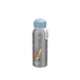 Mepal - Flip-up Campus Little Dutch termos şişe, çocuklar için yalıtımlı içecek şişesi, paslanmaz çelik termos, 9 saat sıcak ve 12 saat soğuk, BPA içermez, 350 ml, Forest Friends