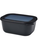 Mepal - Multi Bowl Cirqula Rectangular - Kapaklı saklama kabı - Buzdolabı için hava geçirmez saklama kutusu, mikrodalga fırın kabı ve saklama kabı olarak uygundur - 1500 ml - Nordic Black