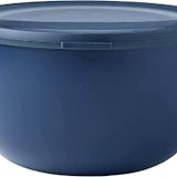 Mepal - Multi Bowl Cirqula Round - Kapaklı saklama kabı - Buzdolabı, mikrodalga fırın ve saklama kabı olarak hava geçirmez saklama kutusu olarak uygundur - 3000 ml - Nordic Denim