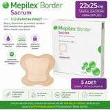 Mepilex Border Sacrum 22×25 cm – 5’li Yara Örtüsü Mölnlycke Health Sakral Basınç Ülseri Silikon Yara Örtüsü