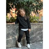 Meqlife Kalın Kışlık Kaban Kadınlar İçin 100% Pamuklu Şardonlu Siyah Casual Stil - 3 - 4 Yaş