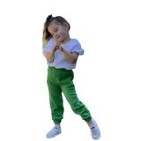 Meqlife Kız Çocuk Müslin Pantolon Bluz Alt Üst Takım Pamuk Yeşil 3-4 YAŞ
