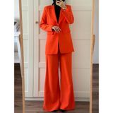 Meqlife Uzun Bol Paça Takım Elbise Orange - 36