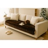 MER HOME Kürk Uzun Tüylü Peluş 3kişilik Koltuk İÇIN(1ADET) 80*190CM (Kahve) Sadece Oturma Örtü Yatak Şal - 80 x 190 cm - Kahverengi