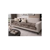 MER HOME Kürk Uzun Tüylü Peluş 3kişilik Koltuk İçin(1adet) 80*190cm (Vizon) Sadece Oturma Örtü Yatak Şal