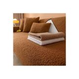 MER HOME Teddy Kıvırck Peluş 3 Kişilik Koltuk İçin ( 1adet) Sadece Oturma Alanı Örtü 80*190cm Ölçü (Kiremit)