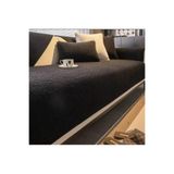 MER HOME Teddy Kıvırck Peluş Üç Kişilik Koltuk İçin ( 1adet ) Sadece Oturma Alanı Örtü 80*190cm Ölçü(Siyah)