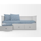 MER-TİM 60x120 Lastikli Ranforce Bebek Çarşaf Takımı-Mavi Yıldızlı (Mavi / 60 cm)