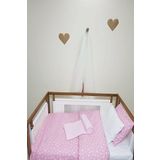MER-TİM 70x140 Lastikli Ranforce Bebek Çarşaf Takımı-Pembe Yıldızlı (Pembe / 70C)