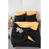 mer-tim ezberbozan ev tekstili Mer-tim Ranforce Tek Kişilik Small Size Çift Taraflı Nevresim Yorgan Kılıfı 135x200 Siyah-sarı