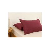 Mer-Tim Pamuklu Ranforce 2'li 50x70 Ranforce Yastık Kılıfı - Bordo