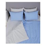 Mer-Tim Pamuklu Ranforce Tek Kişilik Small Size Çift Taraflı Nevresim Yorgan Kılıfı 135x200 Mavi-Gri