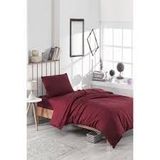 MER-TİM Tek Kişilik Lastikli Nevresim Takımı Pamuklu Ranforce 160 x 220 - Bordo