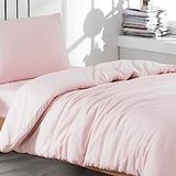 Mer-Tim Tek Kişilik Pamuklu Ranforce Lastikli Nevresim Takımı 160x220 - Toz Pembe