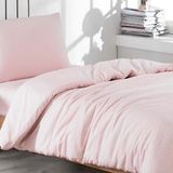 Mer-Tim Tek Kişilik Pamuklu Ranforce Lastiksiz Nevresim Takımı 160x220 - Toz Pembe