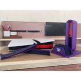 Merada Playstation 5 Pro ve Slim Uyumlu Stand ile Dualsense ve Kulaklık Tutucu Set (Gta 6 Tasarımlı) - Mor - Mavi