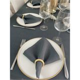 Meral Kurşun Collection Polyester Keten Dertsiz Servis Peçetesi Antrasit 6 Adet - 35 x 35 cm