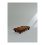 MERALP Top Ayaklı 17x30 Cm Ahşap Dikdörtgen Pasta Sunum Servis Tabağı
