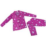 Merbe Tekstil Kalp Desenli Pamuklu Kız Çocuk Süet Pijama Takımı – Rahat, Sıcak ve Eğlenceli Ev Giyim - Pembe - 5 Yaş