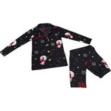 Merbe Tekstil Kar Desenli Pamuklu Kız Çocuk Süet Pijama Takımı – Rahat, Sıcak ve Eğlenceli Ev Giyim - Siyah - 4 Yaş