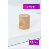 merbiles 6 Adet Notched Ahşap Düğme Kulp Modern Çekmece Dolap Kulpu Tek Delikli Iskandinav Tasarım