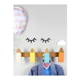 merbiles Ahşap Kalem Şeklinde Çocuk & Bebek Odası Askılık Modern Dekoratif Duvar Askısı - Pastel Renkler