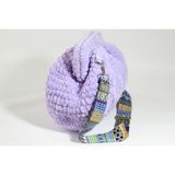 Mercan Designs Lila Kadife Ipli Şık Clutch Çanta - 7134P - Lila