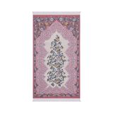 Mercan Floral Desen İpeksi Goblen Seccade